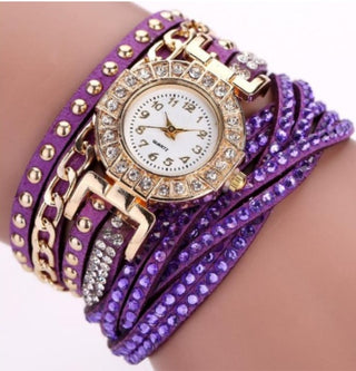 Buy purple Fashion Ladies Twist Braided Quartz Watch