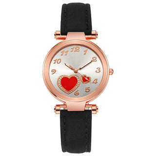 Buy white-and-black-belt Retro Love Watch Women&#39;s Niche Simplicity