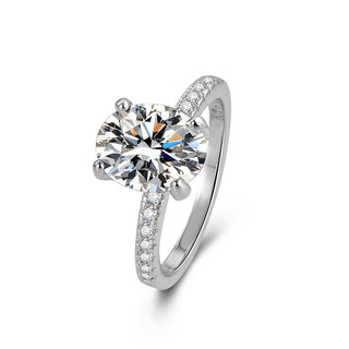 Buy platinum Moissanite Ring Oval Egg-shaped Big Diamond