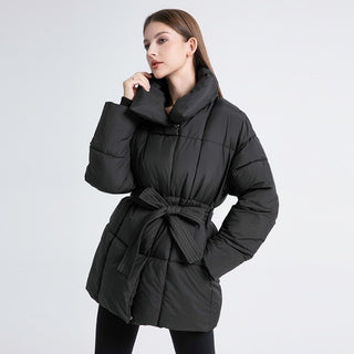 Buy black Plus Size Women&#39;s Mid-length Down Cotton-padded Jacket Thickened