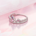 Women's Fashion Pink Zircon Crown Ring