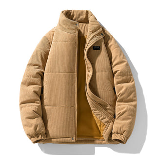 Buy yellowish-brown Cotton Coat Winter Men&#39;s Stand-up Collar Thermal Windproof Jacket