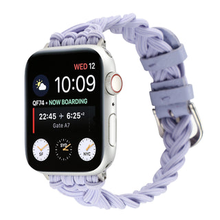 Buy lavender-purple Elastic Woven Strap Lady Style Straight Buckle