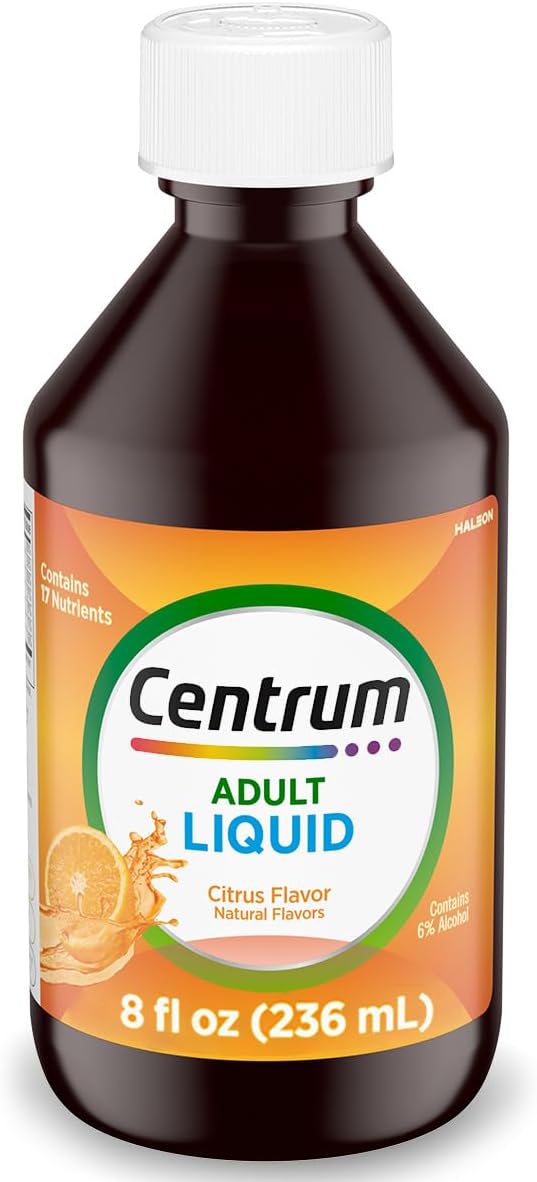 Centrum Liquid Multivitamin for Adults, Multivitamin/Multimineral Supplement with B Vitamins and Antioxidants, Citrus Flavor - 8 Fl Oz Main image