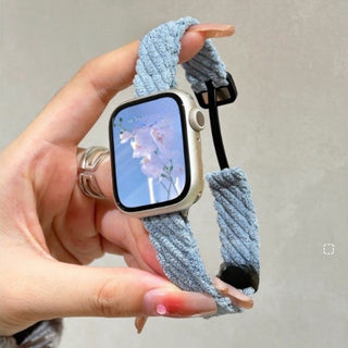 Buy blue Watch Strap Fashion Casual Plush Knitted Autumn And Winter Women&#39;s