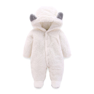 Buy white Winter Baby Jumpsuit Newborn Warm Thick Baby Romper