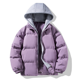 Buy purple Men&#39;s High-grade Coat Fake Two-piece Thickened Warm