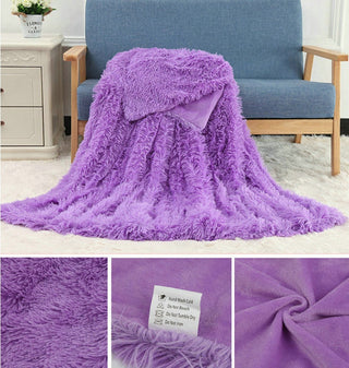 Buy purple-pillowcase Plush Blanket Double-layer Blanket Multifunctional