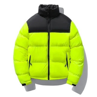 Buy fluorescent-green Cotton-padded Men&#39;s Stand-up Collar Thermal Coat