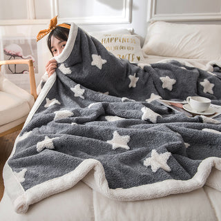 Buy little-stars Jacquard Blanket Winter Thick Coral Fleece Blanket Single Towel Quilt Sofa Bedding