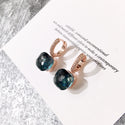 Classic Candy Color Earrings Inlay Transparent Zircon Crystal Earrings Platinum Plated Fashion Jewelry For Women Jewelry