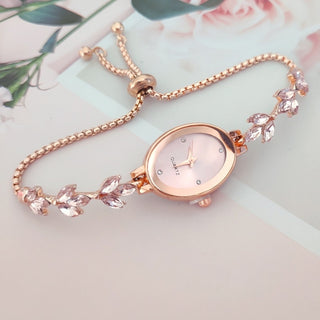 Buy pink Wheat Diamond Women&#39;s Watch Free Adjustment Pull-out Women&#39;s