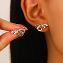 Exaggerated And Personalized C- Ring Flower Texture Earrings