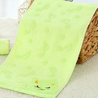 Buy green Bamboo Fiber Kitten Face Bath Towels