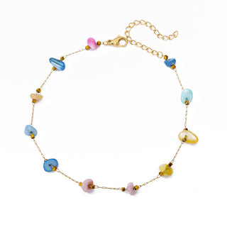 Buy colored-stone Devil&#39;s Eye Anklet Personality Combination Color Eyes Irregular Pearl