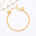 Copper Alloy Electroplated Real Gold Frosted Carven Design Geometric Beads Bracelet