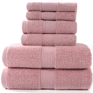 Buy pink 6 Pieces Cotton Towel Set