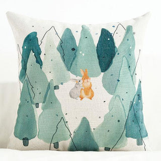 Buy forest-love-bunny Nordic Throw Pillow Bedside Sofa Cushion