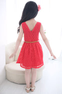 Lace Hollow Vest Children Shirt Belt Princess Dress