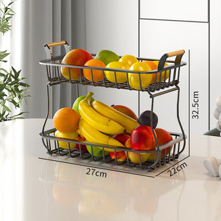 Buy black Fruit Shelf Vegetable Shelf Double Layer