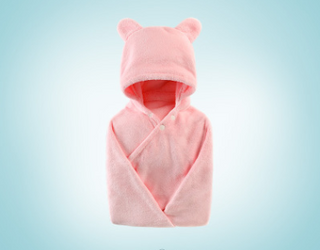 Buy pink Cotton Baby Care Hooded Bath Towel