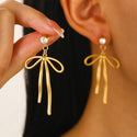 Exaggerated And Personalized C- Ring Flower Texture Earrings