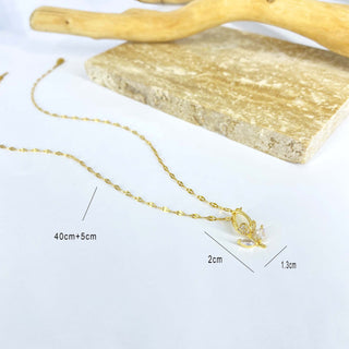 Buy gold-tulip-necklace Fashionable Elegant All-match Tulip Necklace Suit