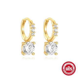 Buy gold-4 Sterling Silver Horse Eye Water Drop Diamond Earrings