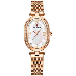 Buy rose-shell-white-surface-rose Elegant Lady Watch With Diamonds