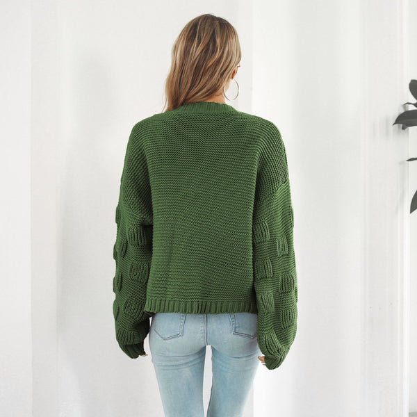 Women's Puff Sleeve Cardigan Sweater