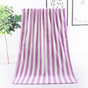 Warp Knitted Coral Velvet Wide Stripe Big Towel Wholesale Edging Bath Towel