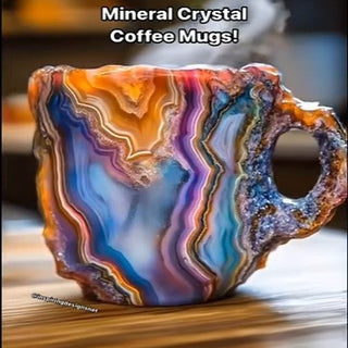 Buy colored-ore 400ml Resin Mineral Crystal Coffee Mugs With Handles Elegant Fake Mineral Crystal Cup For Workplace Home Decor Christmas Gift Kitchen Gadgets