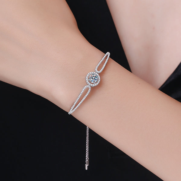 S925 Sterling Silver Female Moissanite Bracelet