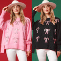 Christmas Fashion Round Neck Sequins Pullover Sweater