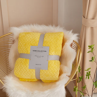 Buy yellow Thickened Nap Blanket For Single And Double