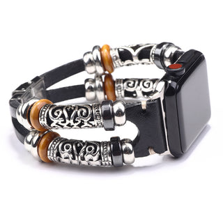 Buy black Strap Leather Watch Bracelet Smart Watch