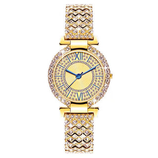 Buy gold Fashionable Diamond-encrusted Shiny Women&#39;s Watch