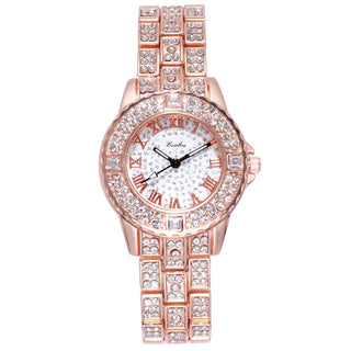 Buy rose-gold Women&#39;s Fashion Simple Rhinestone Alloy Quartz Watch