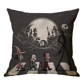 Buy a11 Linen Skull Halloween Pillow Cover