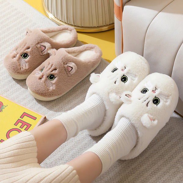 Unisex Kitty Cartoon Cotton Slippers