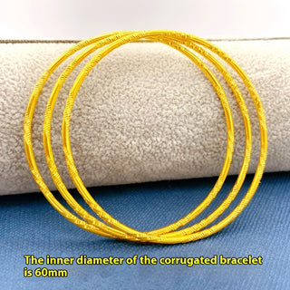 Buy corrugated-60mm Alluvial Gold Bracelet Women&#39;s Non-fading Fine Circle