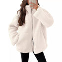 Women's Winter Lapel Zip-up Coat With Pockets