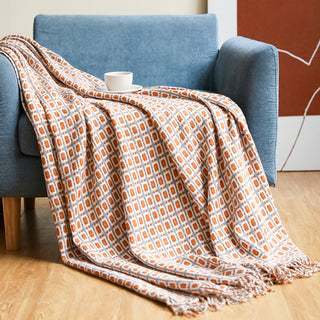 Houndstooth Tassel Woolen Blanket