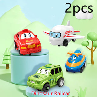 Buy dinosaur-railcar-2pcs Children Puzzle Electric Railroad Speeder DIY Assembly Electric Car Automatic Rail City Scene Construction Education Toy Gift