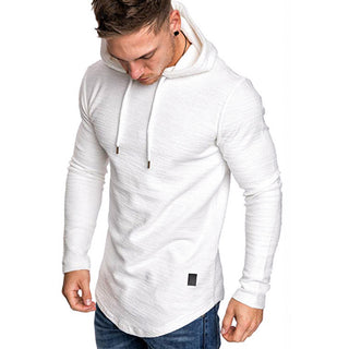 Buy white Men Casual Long Sleeve Slim Tops Hoodie