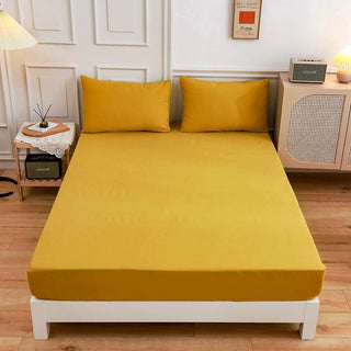 Buy turmeric Students Cotton Bed Sheets Fitted Sheet Pillow Case