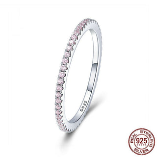 Buy pink 925 Silver European And American Simple Ring