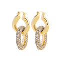 18K Gold Double Ring Plated Circle Micro-inlaid Full Diamond Earrings