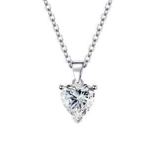 Buy white-pendant Female Personality Creative Zircon Heart-shaped Pendant Chain Three-piece Suit