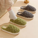 Unisex Home Fuzzy Winter Plush Anti-Skid Soft Soled Cotton Slippers